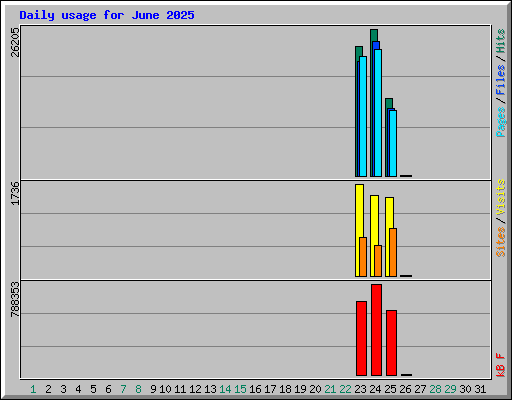 Daily usage for June 2025