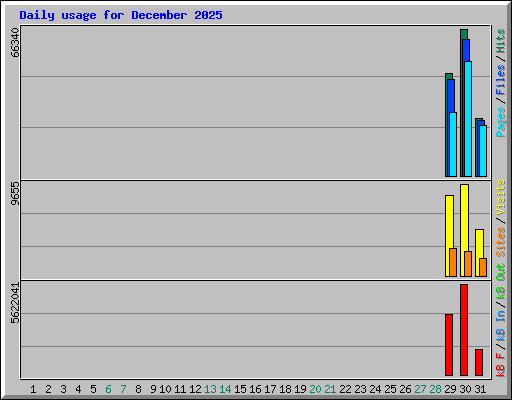 Daily usage for December 2025