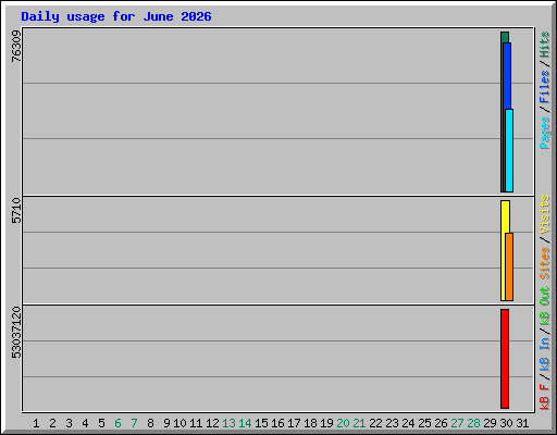 Daily usage for June 2026